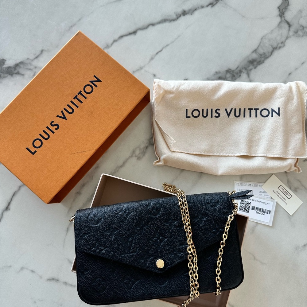 Louis Vuitton Felicie Black Empriente Wallet on Chain